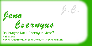 jeno csernyus business card